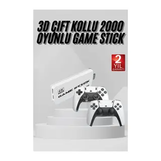 Yeni Nesil 3d 4k 2000 Oyunlu Game Stick Oyun Konsolu Çift Konsol