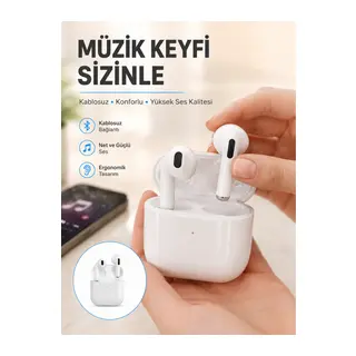 Yeni Nesil Bluetooth Kulaklık Beyaz Çağrı Cevaplayabilen Kablosuz Yeni Nesil