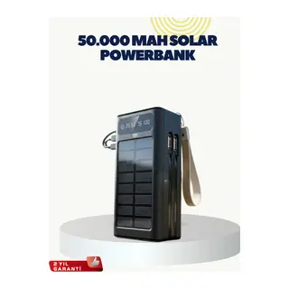 Led Aydınlatmalı Güneş Panelli Powerbank Seyahat Ve Kamp İçin