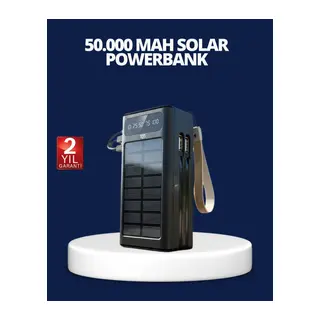Güneş Panelli Powerbank Led Işıklı Taşınabilir Şarj Cihazı