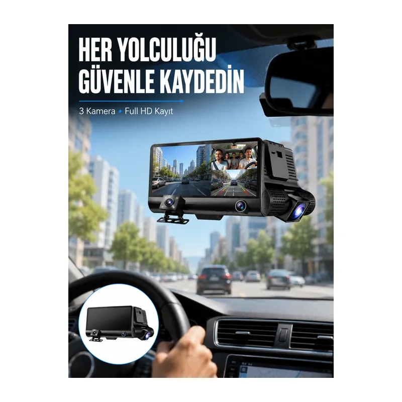 Çift Ve Üçlü Lens Seçeneği İle Tüm Açılardan Kayıt Yapan Araç Kamerası Yeni Nesil