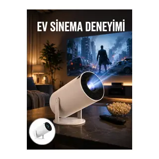 Sinema Projektörü Android Hdmı Usb Wifi Ses Çıkışlı Ayaklı Projeksiyon Taşınabilir Yeni Nesil