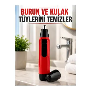 Kulak Burun Tüy Temizleme Makinası Pilli Kırmızı Ergonomik Yeni Nesil