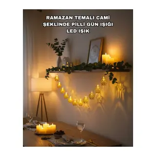 Ramazan Bayram Süslemesi İçin Led Işık Cami Figürlü Dekoratif Tasarım