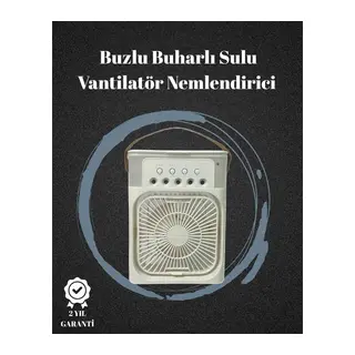 Usb Bağlantılı 3'ü 1 Arada Nemlendirici Mini Klima Fan | 7 Renk Işıklı