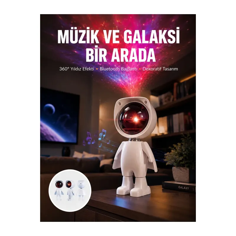 Gün Batımı Projektör Lamba Astronot Görünümlü Dekoratif Masa Lambası Yeni Nesil