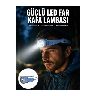 Led Kafa Lambası Kamp Yürüyüş Ve Gece Kullanımı İçin Yeni Nesil