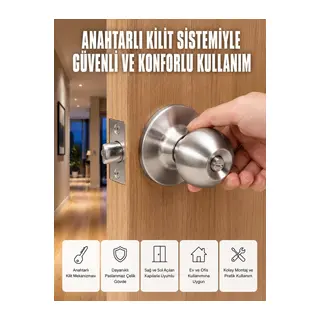 Es Güvenli Topuzlu Kapı Kilidi