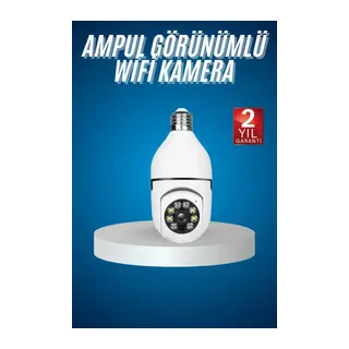 Wifi Güvenlik Kamerası Çift Kameralı Ampule Takılabilir Sensörlü