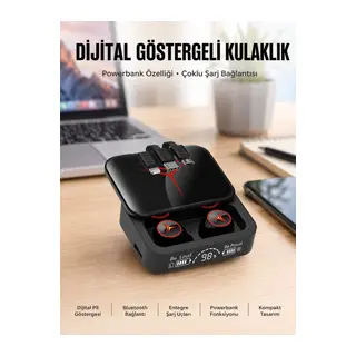 Kablosuz Şarj Göstergeli Powerbank Özellikli Bluetooth Kulaklık Çağrı Cevaplayabilen Yeni Nesil