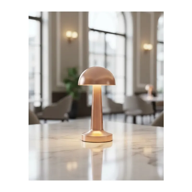 Şarjlı Led Masa Lambası 3 Kademe Dokunmatik Bronz Modern Tasarım