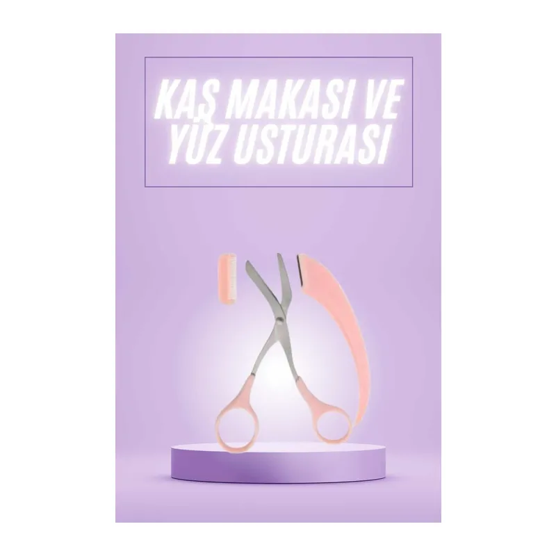 Taraklı Kaş Makası Ve Ustura Seti Kaş Düzeltme Makası Kaş Bıyık Alma Aleti