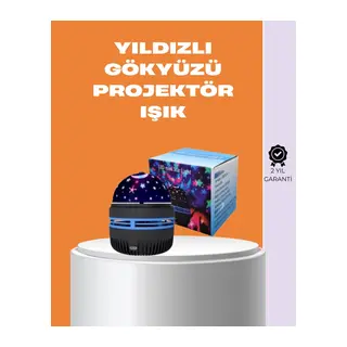 Galaxy Projektör – 360° Dönebilen Gece Lambası, Dekoratif Ambiyans Işığı