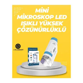 Taşınabilir Led Işıklı Cep Mikroskop – 80x–200x Büyütme