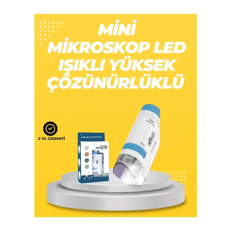 Taşınabilir Led Işıklı Cep Mikroskop – 80x–200x Büyütme