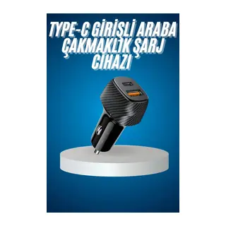 Araç İçi Hızlı Şarj Soketi 38w Oto Çakmaklık Type-c Araba Çakmaklık