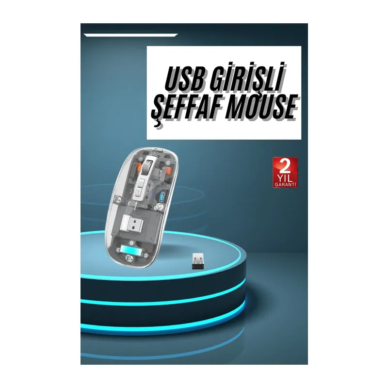 Kablosuz Mouse Fare Şarjlı Bluetooth Wireless Çift Modlu Sessiz