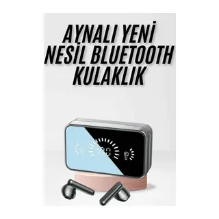 Yeni Nesil Kablosuz Kulaklık Aynalı Powerbank Özellikli Bluetooth Bağlantılı Dijital Göstergeli
