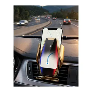 Kablosuz Şarjlı Araç Telefon Tutucu Sensörlü Otomatik Kilit 360 Derece Döner