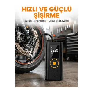 Taşınabilir Dijital Lastik Şişirme Cihazı Güvenli Ve Pratik Kullanım Yeni Nesil