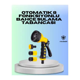 Ayarlanabilir Basınçlı 8 Modlu Bahçe Sulama Tabancası Hortum Atı