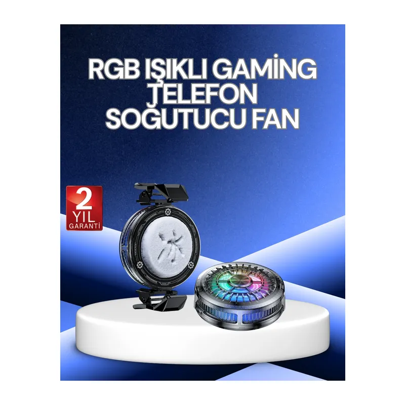 Rgb Işıklı Telefon Soğutucu Fan Cooler Süper Hızlı Soğutma
