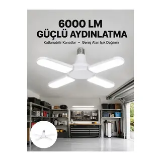 Enerji Tasarruflu Led Ampül 60 Watt 4 Kollu Beyaz Işık Yeni Nesil