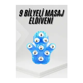 9 Bilyeli Masaj Eldiveni Tüm Vücut Masajına Uygun Kafa Masaj Aleti