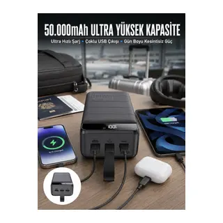 Powerbank Çoklu Şarj Girişi 50.000 Mah Taşınabilir Dijital Göstergeli (kopya)