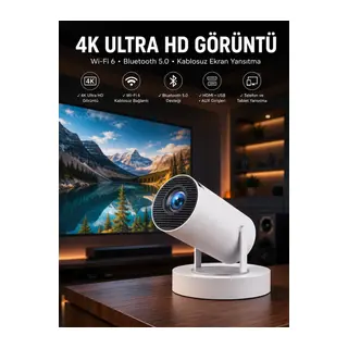 Taşınabilir Android Projeksiyon Ayaklı Çift Kollu 4k Çözünürlüklü Sinema Projeksiyonu