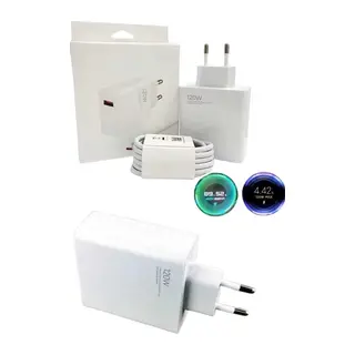 120 Watt Turbo Hızlı Şarj Aleti Seti Hızlı Şarj Adaptörü Beyaz