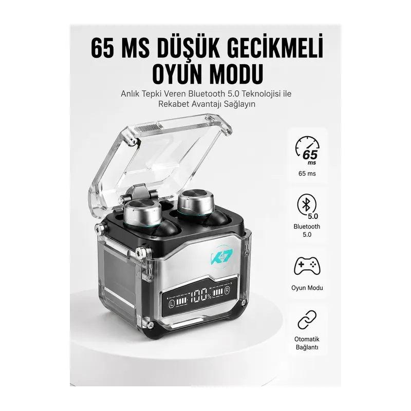 Kulaklığı Yeni Mekanik Kablosuz Kulaklık İos Android Uyumlu