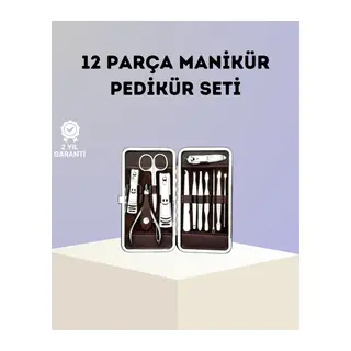 Paslanmaz Çelik Çok Fonksiyonlu 12 Manikür Seti