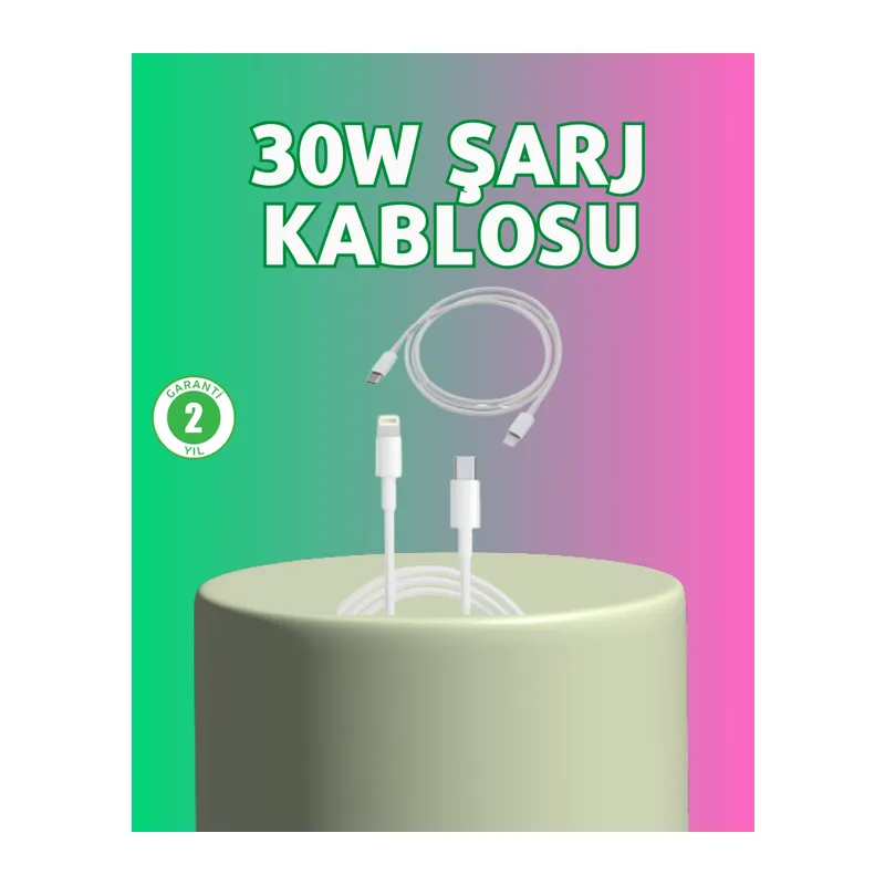 Orijinal Kalite 30w Type-c Lightning Hızlı Şarj Kablosu – 1.2m Dayanıklı