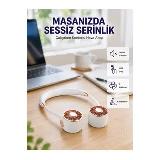 Katlanabilir Asılabilir Mini Fan Usb Şarjlı 3 Kademeli Sessiz