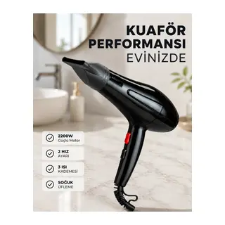 2200w Saç Kurutma Makinesi Soğuk Ve Sıcak Üfleme Fonksiyonlu