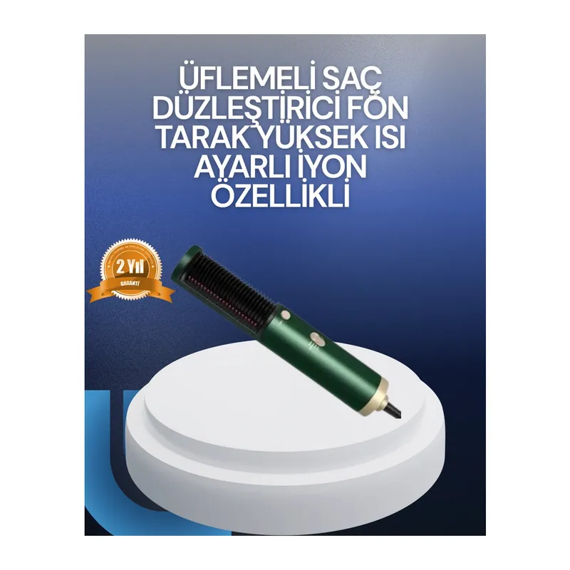 Saç Kurutma, Düzleştirici Ve Tarak Tek Cihazda – 3 Kademeli Isı Ayarı