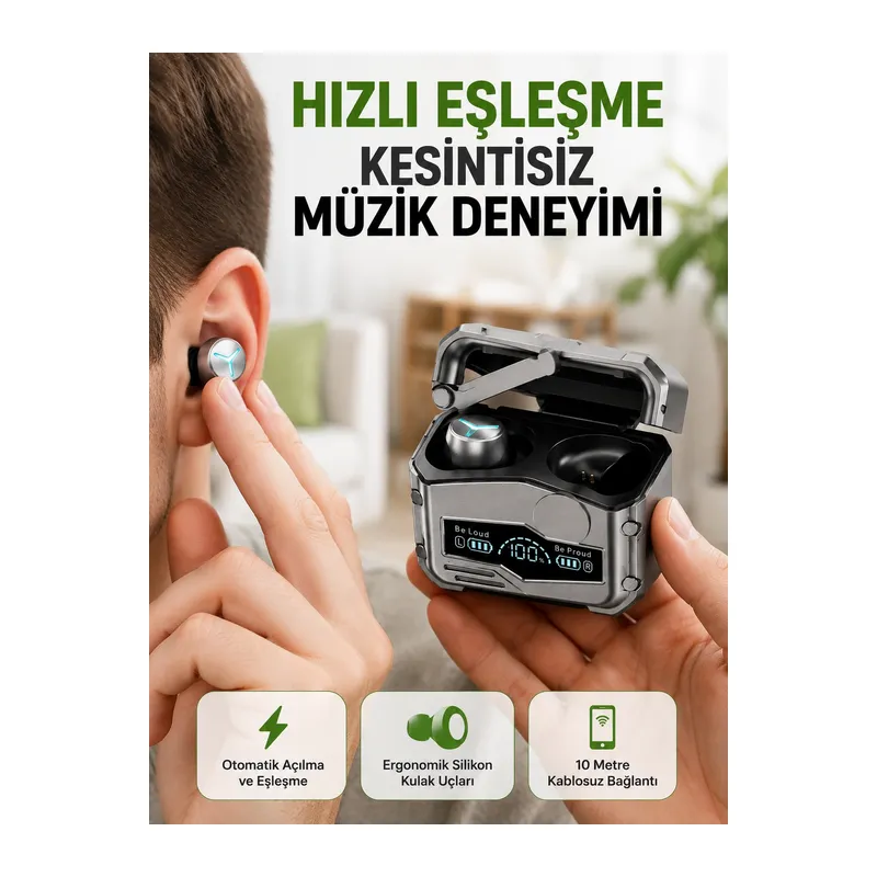 Hızlı Şarj Edilebilen Kablosuz Kulaklık – Uzun Süreli Kullanım İçin Tasarlandı