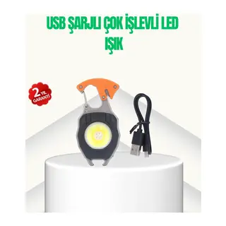 Çok İşlevli Usb Şarjlı Anahtarlık Fener