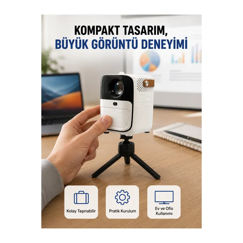 Android Sistemli Mini Projektör – Uygulama Destekli Akıllı Kullanım Yeni Nesil
