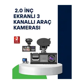 Üç Kameralı Araç Kamerası Full Hd Gece Görüş G-sensör