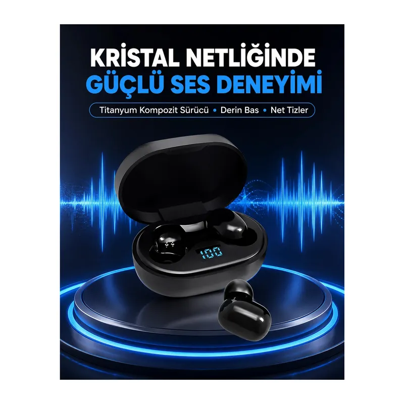 Titanyum Hoparlörlü Kablosuz Bluetooth Kulaklık Yeni Nesil