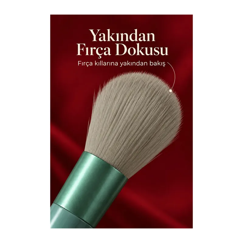 Göz Farı Allık Fondöten İçin Uygun 13'lü Makyaj Fırçası Seti Kompakt Tasarım