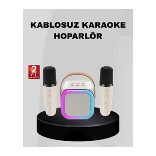 Taşınabilir Karaoke Hoparlör Bluetooth 5.0 Ve Çift Mikrofonlu