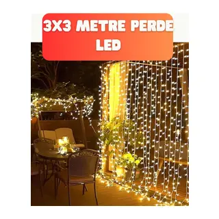 3x3 Metre Şelale Led Perde Işık İç Dış Mekân Dekorasyonu