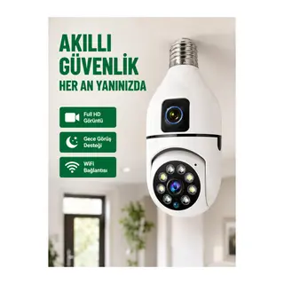 Wifi Ampul Güvenlik Kamerası 1080p Full Hd Gece Görüşlü Ve Hareket Algılamalı