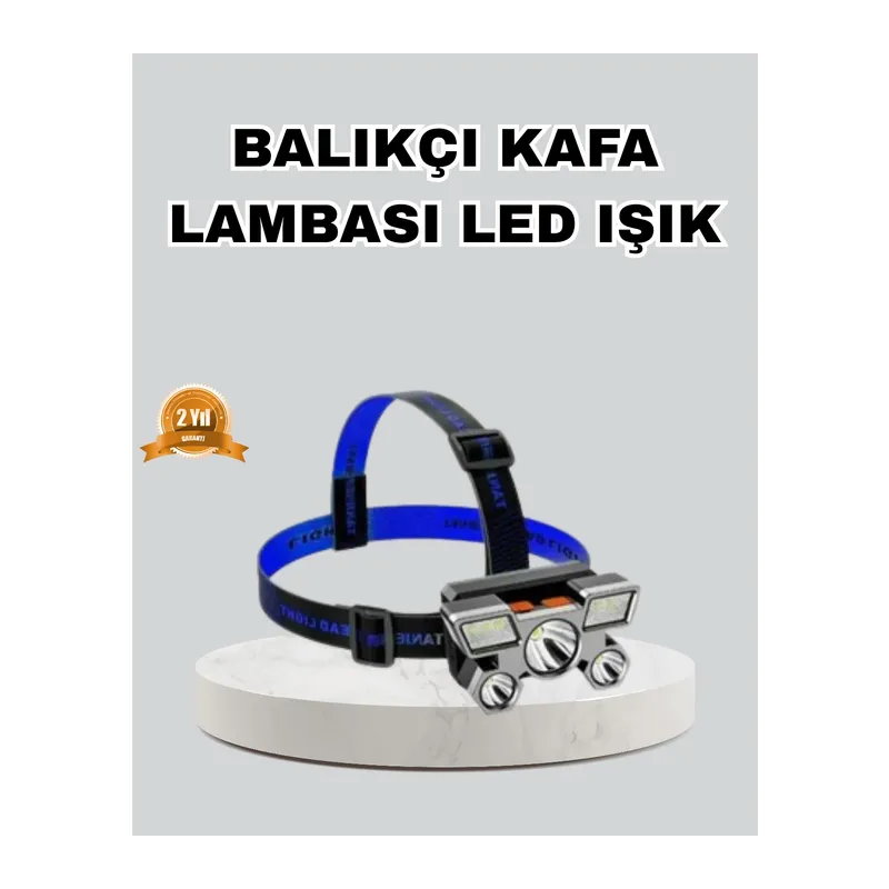 Outdoor Ve Gece Balıkçılığı İçin Led Kafa Lambası – Usb Şarjlı, 60° Ayarlanabilir Far