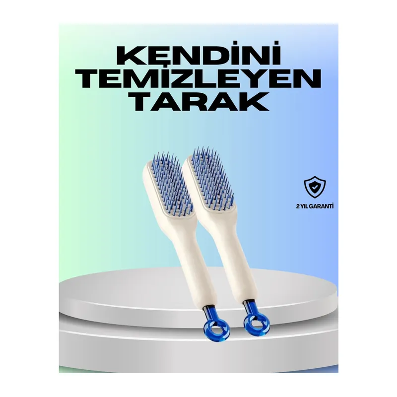 Kendini Temizleyen Ergonomik Saç Tarağı – Abs Gövde, Silikon Diş