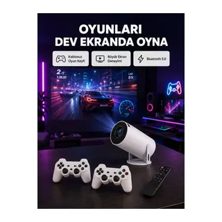 4k Wi-fi 6 Projeksiyon Cihazı – 10.000+ Oyun Desteği, Kablosuz Bağlantı Ve Çoklu Giriş Portları Yeni Nesil