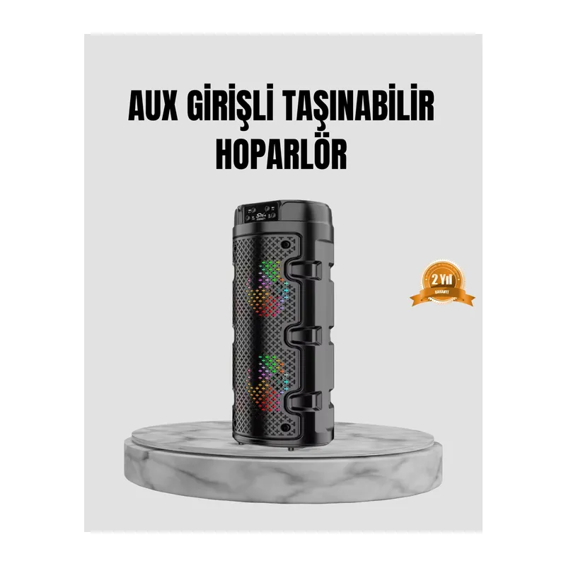 Taşınabilir Bluetooth Hoparlör Çift Sürücü Güçlü Bas Hd Ses Çoklu Bağlantı